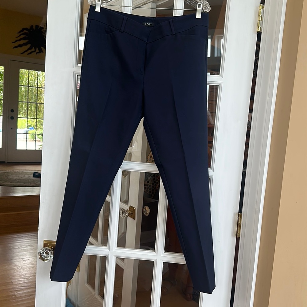 Loft Marisa skinny navy dress pant